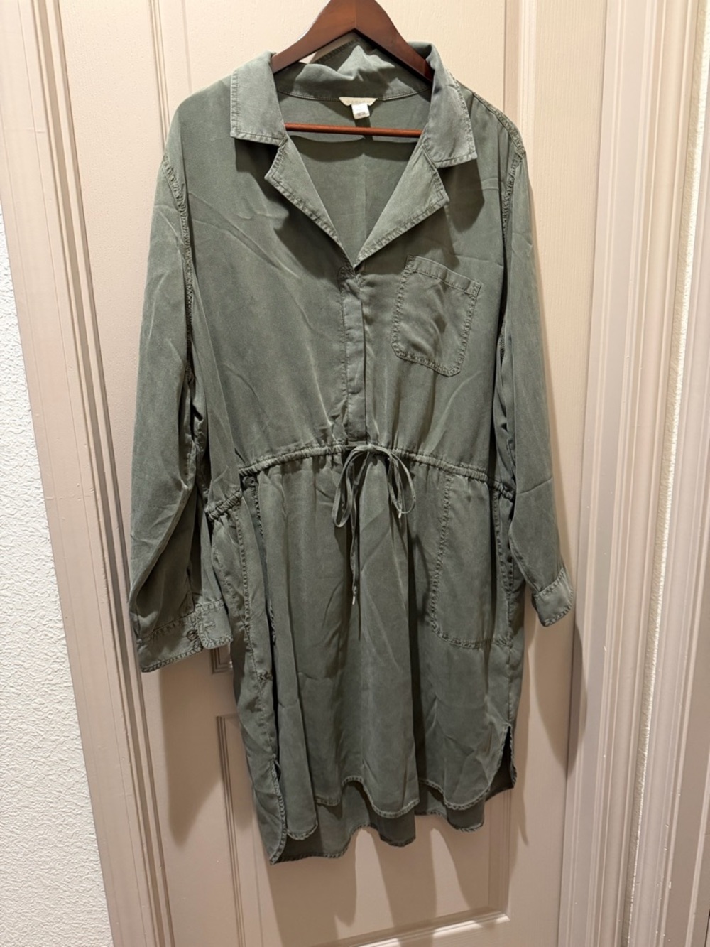 Caslon Olive Green Drawstring Utility Shirt Jacket